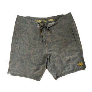 Ride the Tide Swim Shorts - Size 36 | Dark Gray Camo